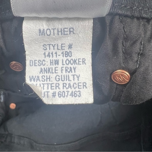 Mother High Waisted Looker Ankle Fray Guilty Glitter Racer Jean 26 - Picture 12 of 14